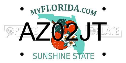 AZ02JT Florida License Plate