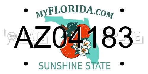 AZ04183 Florida License Plate