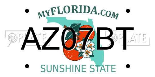 AZ07BT Florida License Plate