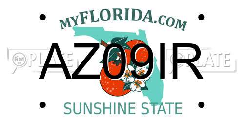 AZ09IR Florida License Plate