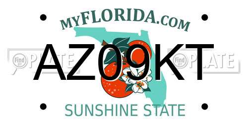 AZ09KT Florida License Plate