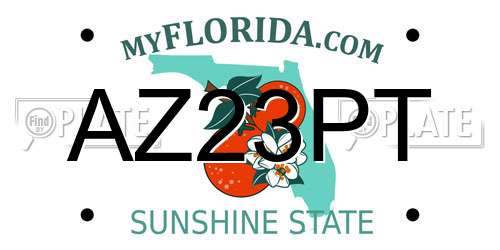 AZ23PT Florida License Plate