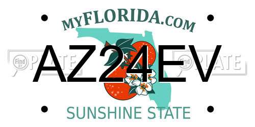 AZ24EV Florida License Plate
