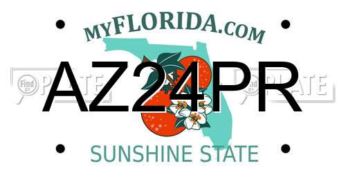 AZ24PR Florida License Plate