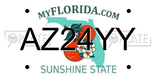AZ24YY Florida License Plate