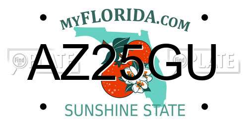 AZ25GU Florida License Plate