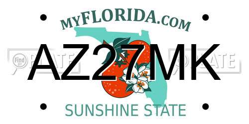 AZ27MK Florida License Plate