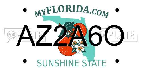 AZ2A6O Florida License Plate