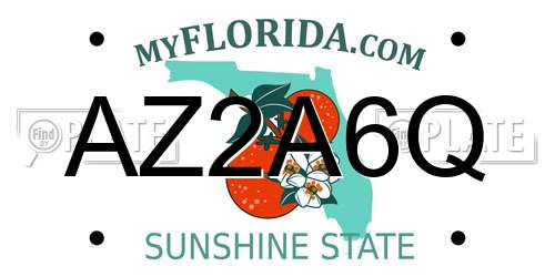 AZ2A6Q Florida License Plate
