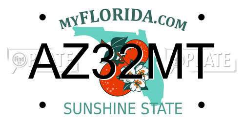 AZ32MT Florida License Plate