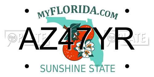 AZ47YR Florida License Plate
