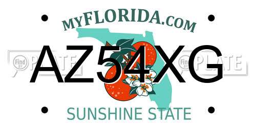 AZ54XG Florida License Plate