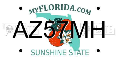 AZ57MH Florida License Plate