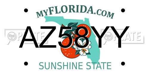 AZ58YY Florida License Plate
