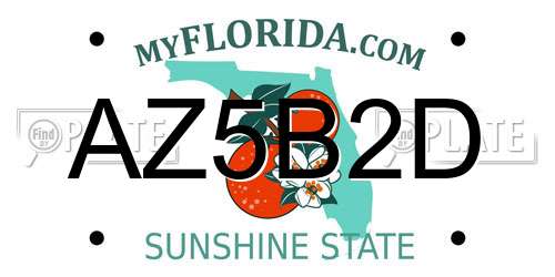 AZ5B2D Florida License Plate