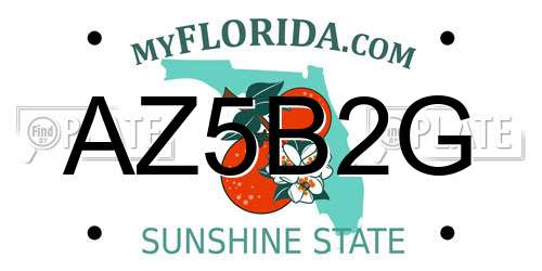 AZ5B2G Florida License Plate