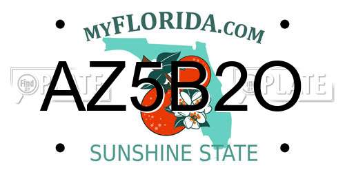 AZ5B2O Florida License Plate