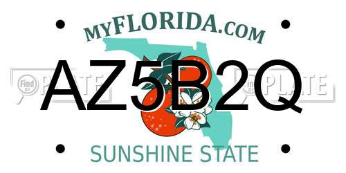 AZ5B2Q Florida License Plate