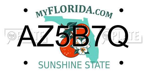 AZ5B7Q Florida License Plate