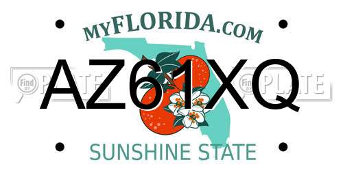 AZ61XQ Florida License Plate