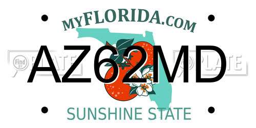 AZ62MD Florida License Plate