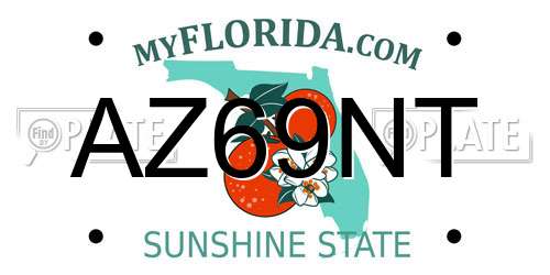 AZ69NT Florida License Plate