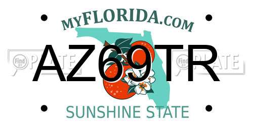 AZ69TR Florida License Plate
