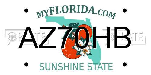 AZ70HB Florida License Plate