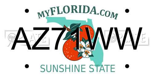 AZ71WW Florida License Plate
