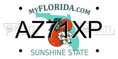 AZ71XP Florida License Plate