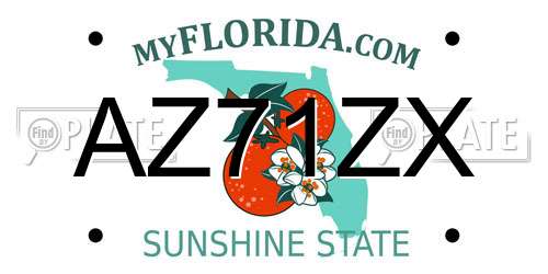 AZ71ZX Florida License Plate