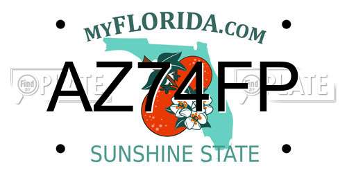 AZ74FP Florida License Plate