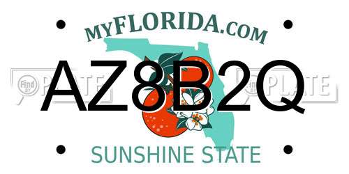 AZ8B2Q Florida License Plate