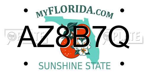 AZ8B7Q Florida License Plate