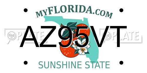 AZ95VT Florida License Plate