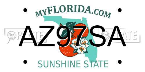 AZ97SA Florida License Plate