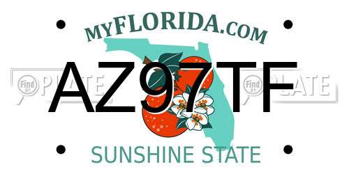 AZ97TF Florida License Plate