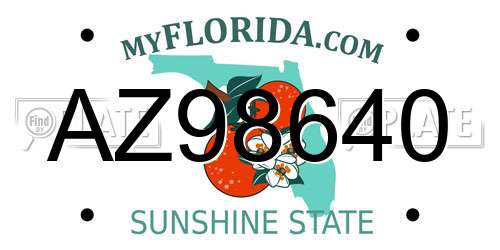 AZ98640 Florida License Plate