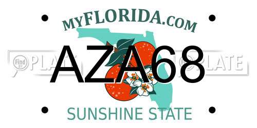 AZA68 Florida License Plate