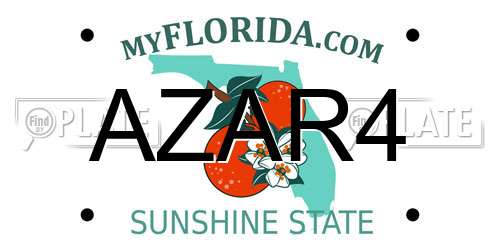 AZAR4 Florida License Plate