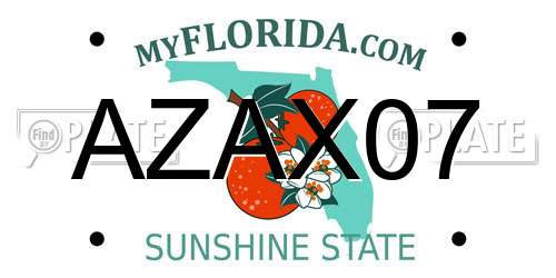 AZAX07 Florida License Plate