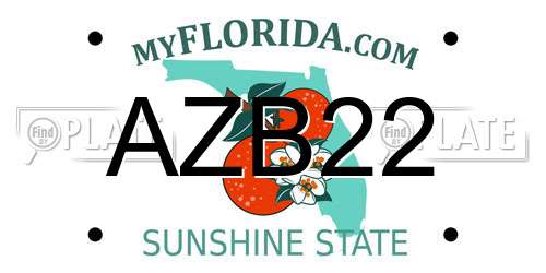 AZB22 Florida License Plate