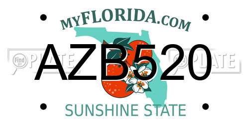 AZB520 Florida License Plate