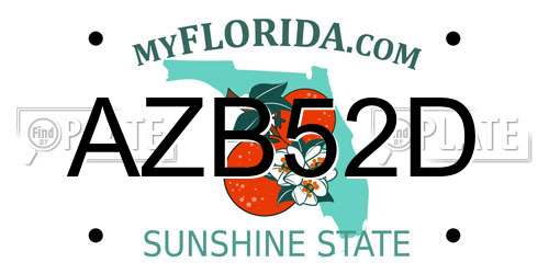 AZB52D Florida License Plate