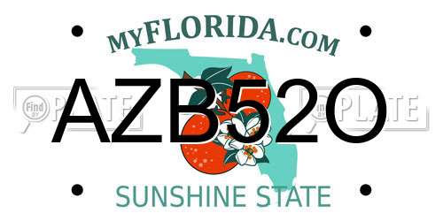 AZB52O Florida License Plate