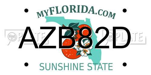 AZB82D Florida License Plate