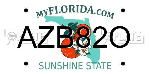 AZB82O Florida License Plate