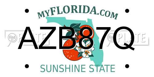 AZB87Q Florida License Plate