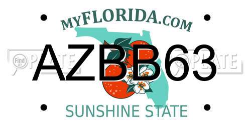 AZBB63 Florida License Plate