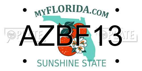 AZBF13 Florida License Plate